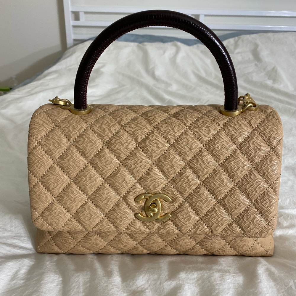 Chanel small quilted coco handle